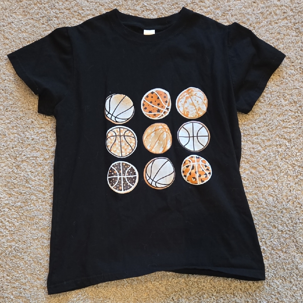 Kids Black Basketball Graphic Tee